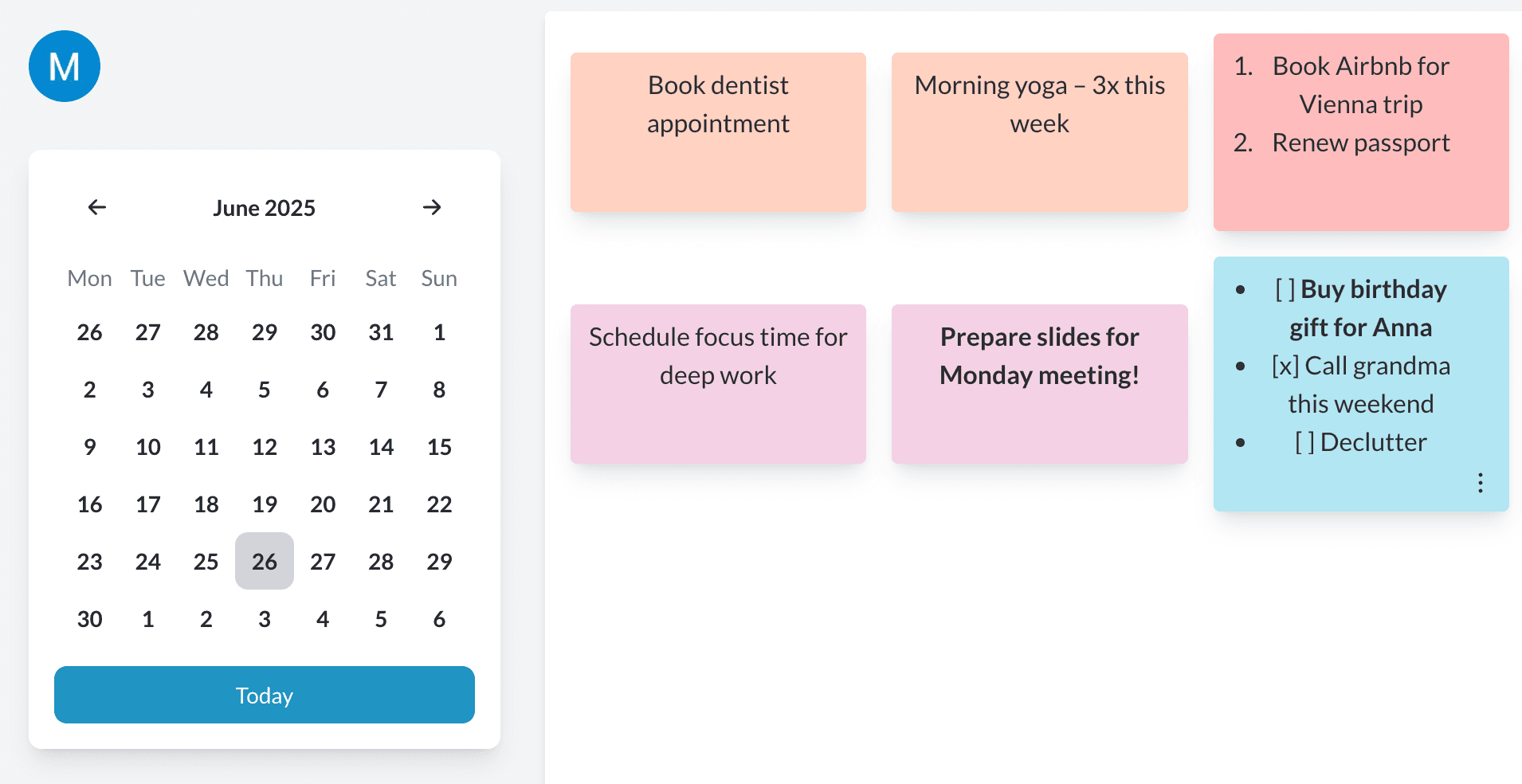 Next Notes - Daily Tasks project screenshot