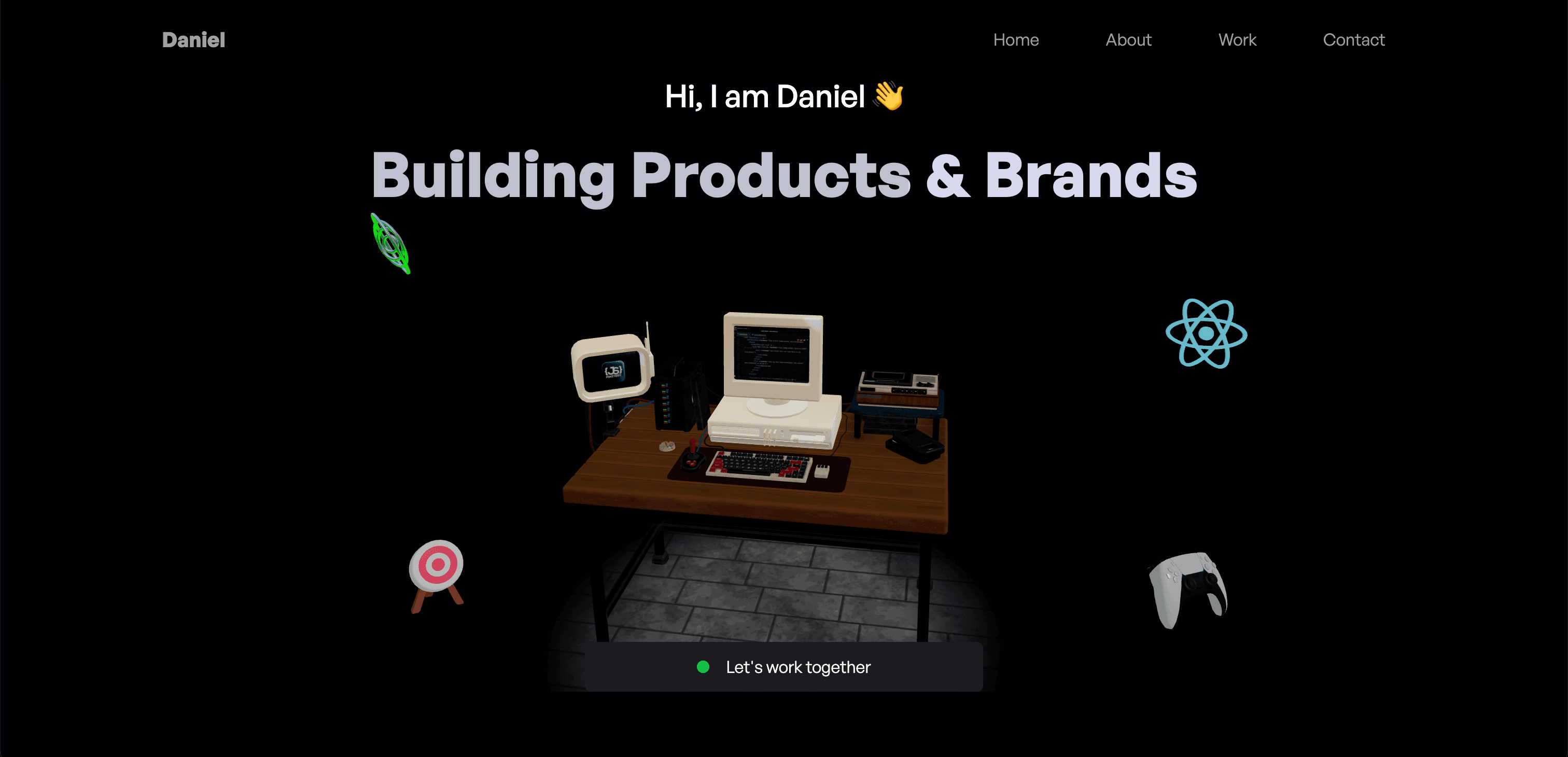 Portfolio with 3D graphics project screenshot
